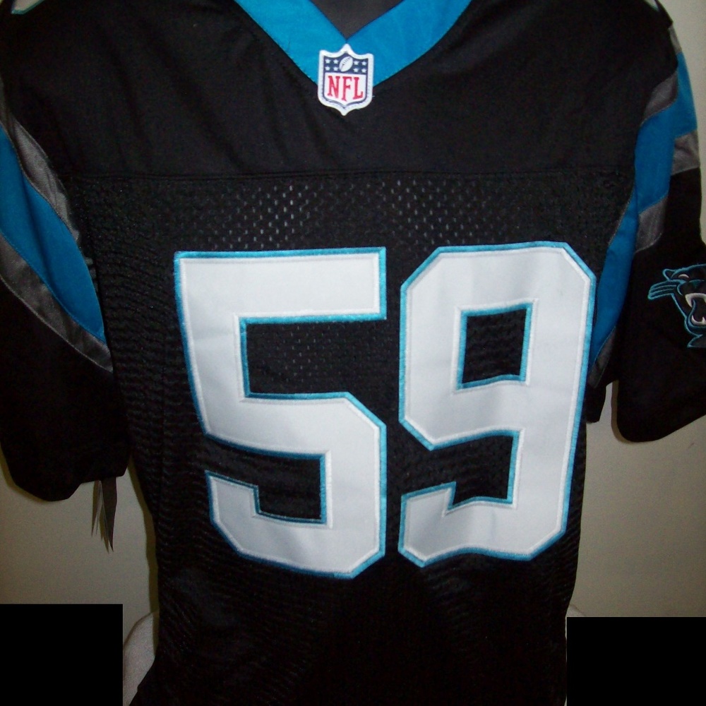 CAROLINA PANTHERS #59 KUECHLY sewn Jersey Size 40 MEDIUM